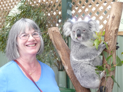 pam davis and a koala